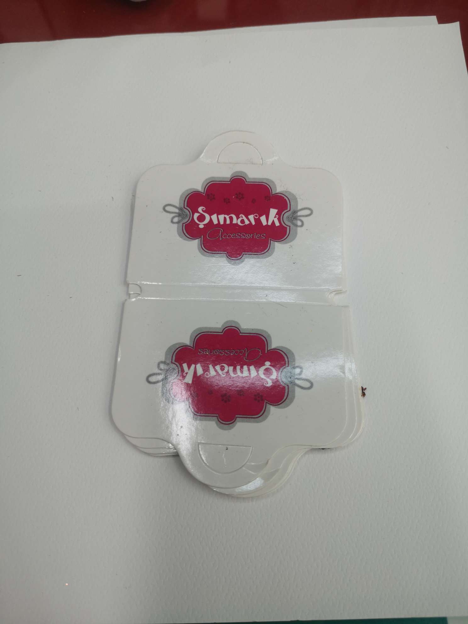 白色印刷对折卡饰品卡片 饰品配件项链手链卡片图