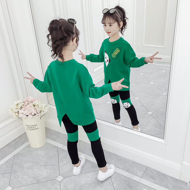 Web celebrity children's wear 2020 new style leisure Korean little girl two-piece suit thumbnail