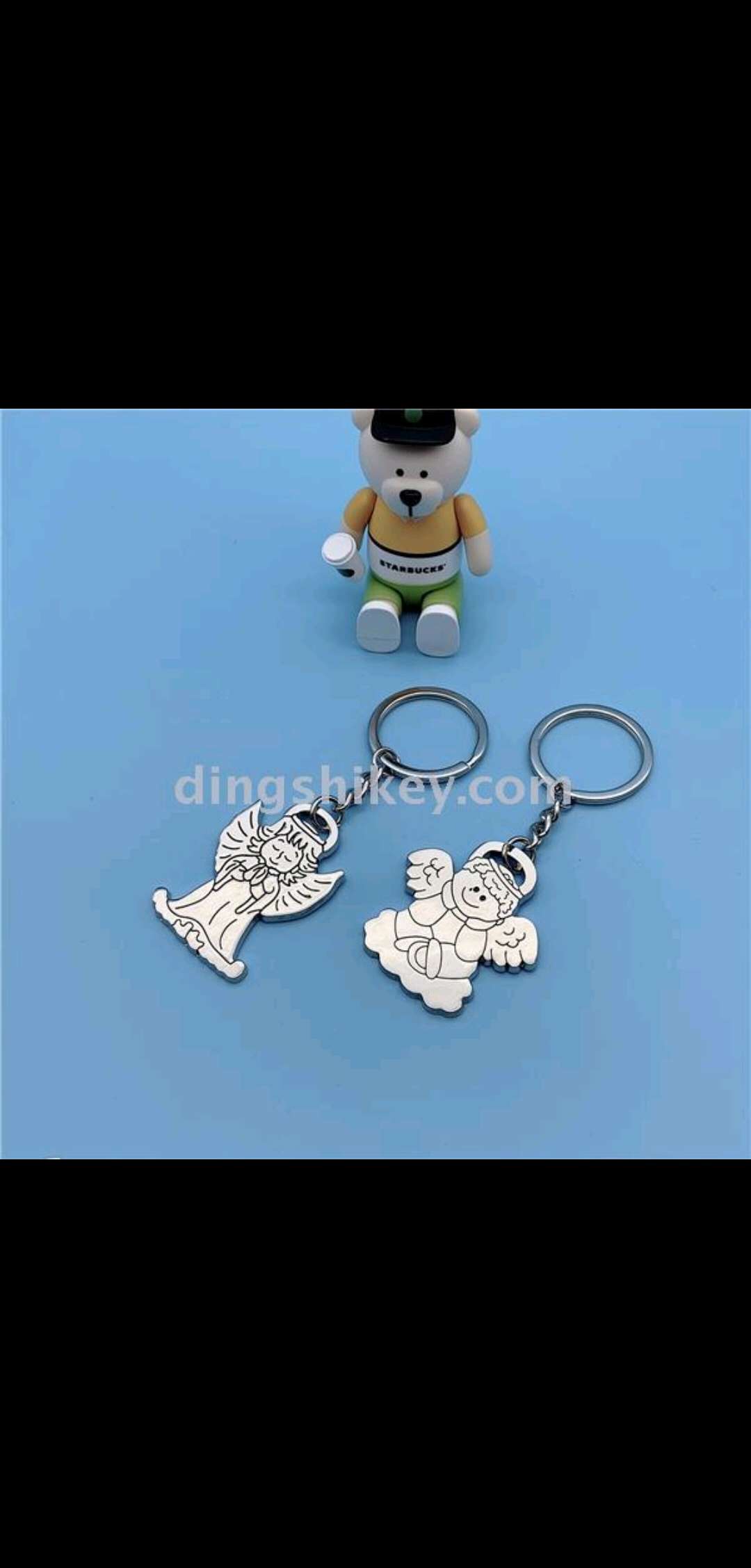 Zinc alloy pendant angel keychain details Picture