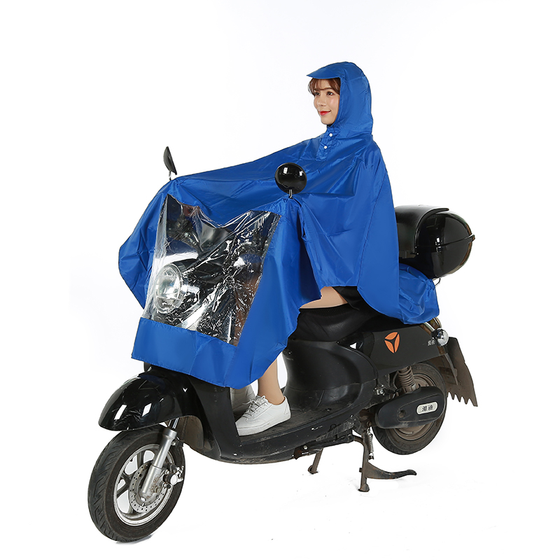 摩托车电瓶车单人男女通用牛津布雨披雨衣产品图