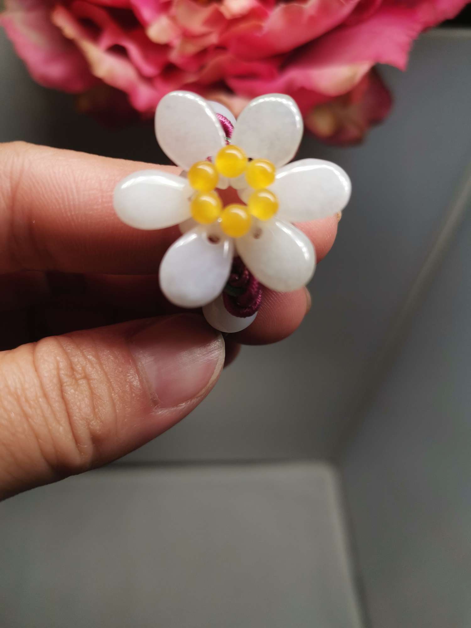 Myanmar jade jade. Pulsera flor gota de agua Application Scenario