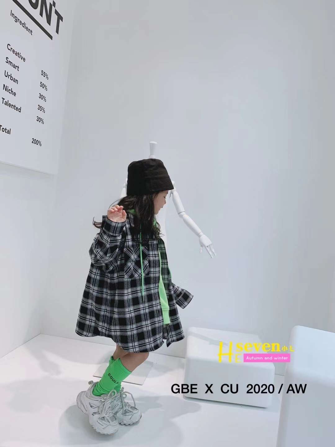 秋季新款格子连帽外套