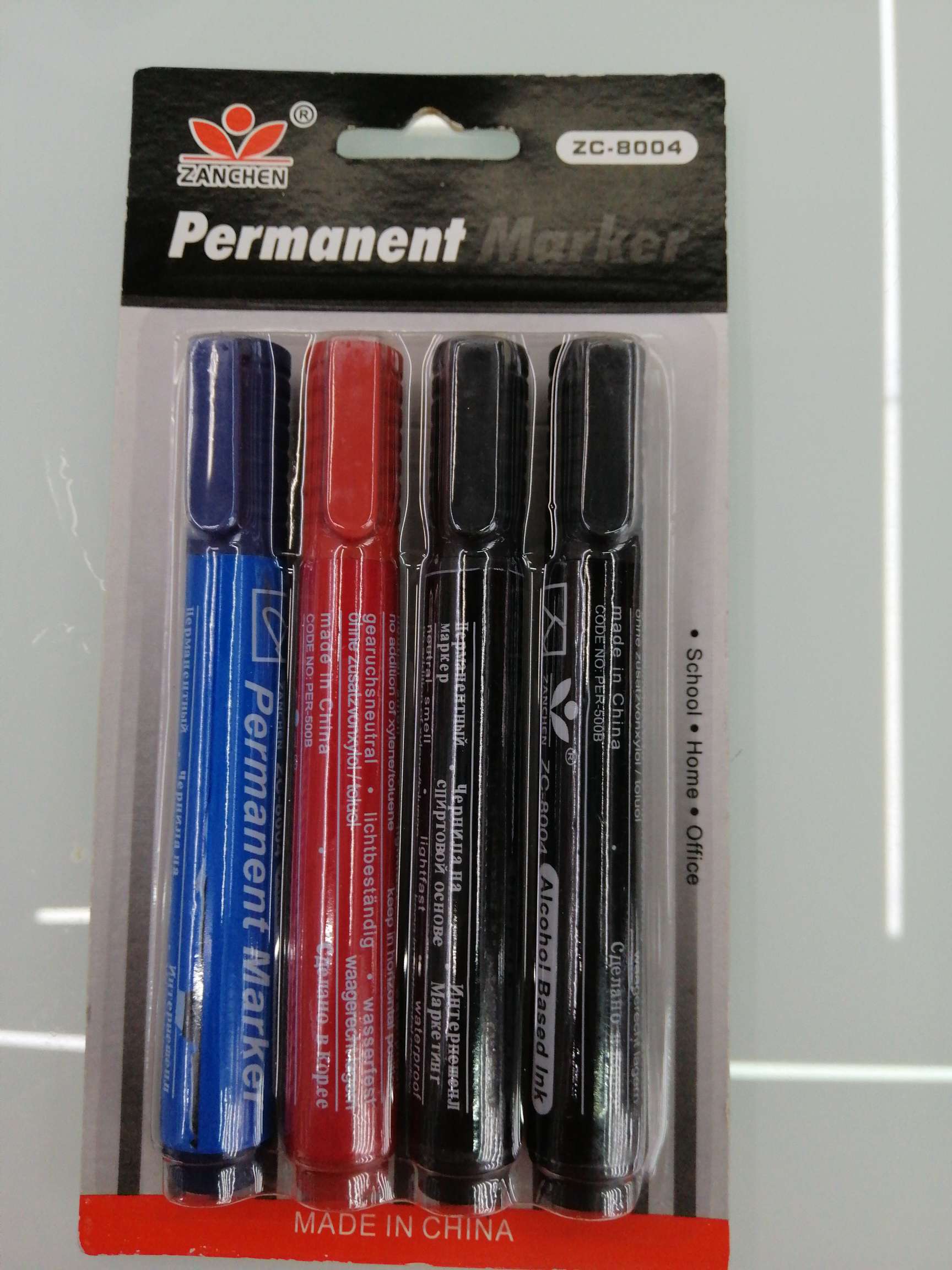 Yiwu Hanjia Stationery ZC-8004 Marker pens, 4 pieces, card colors: black, blue, red and green full figure
