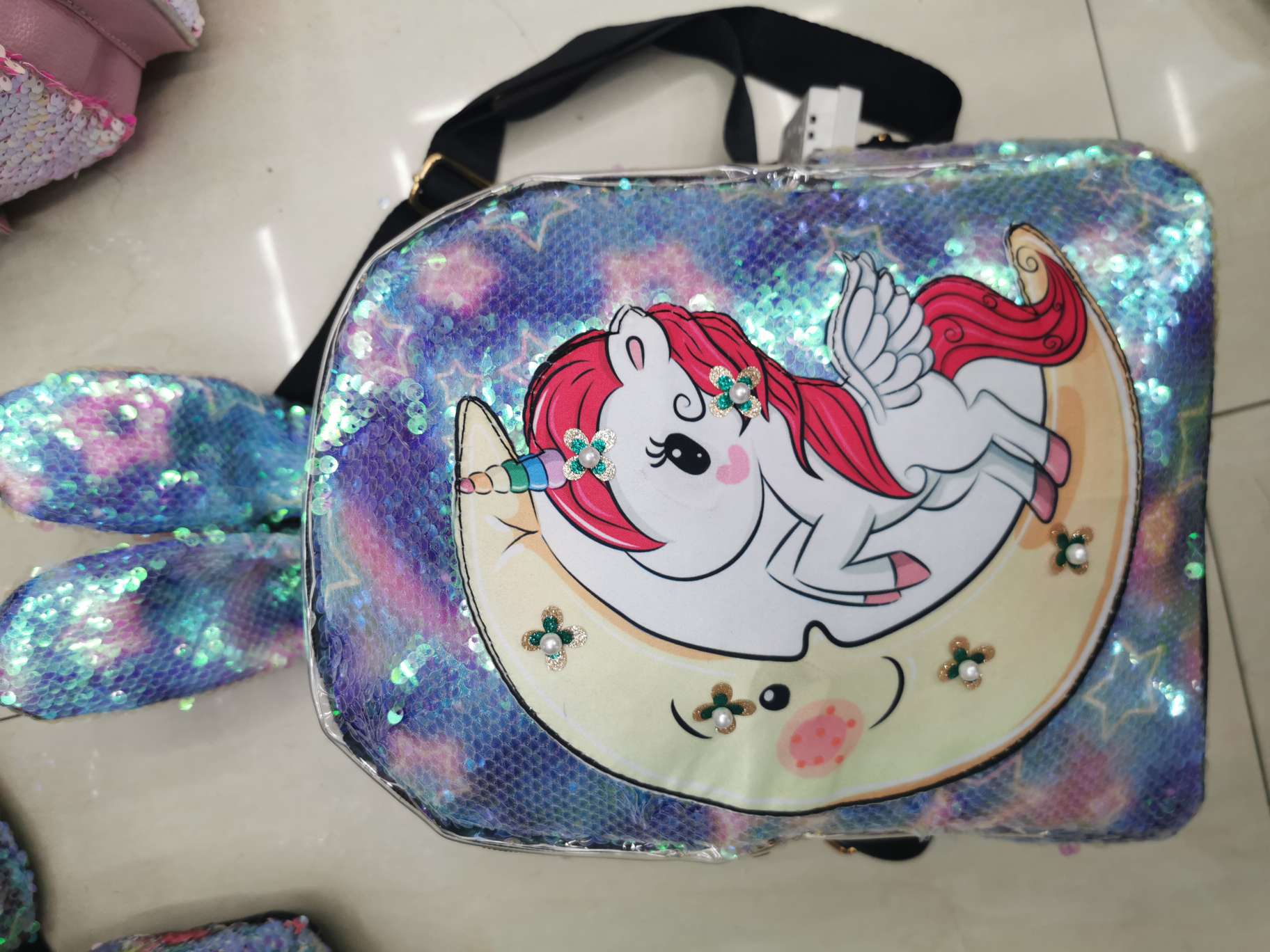 Colorful Sequined Unicorn Bag (Can Glow) details Picture