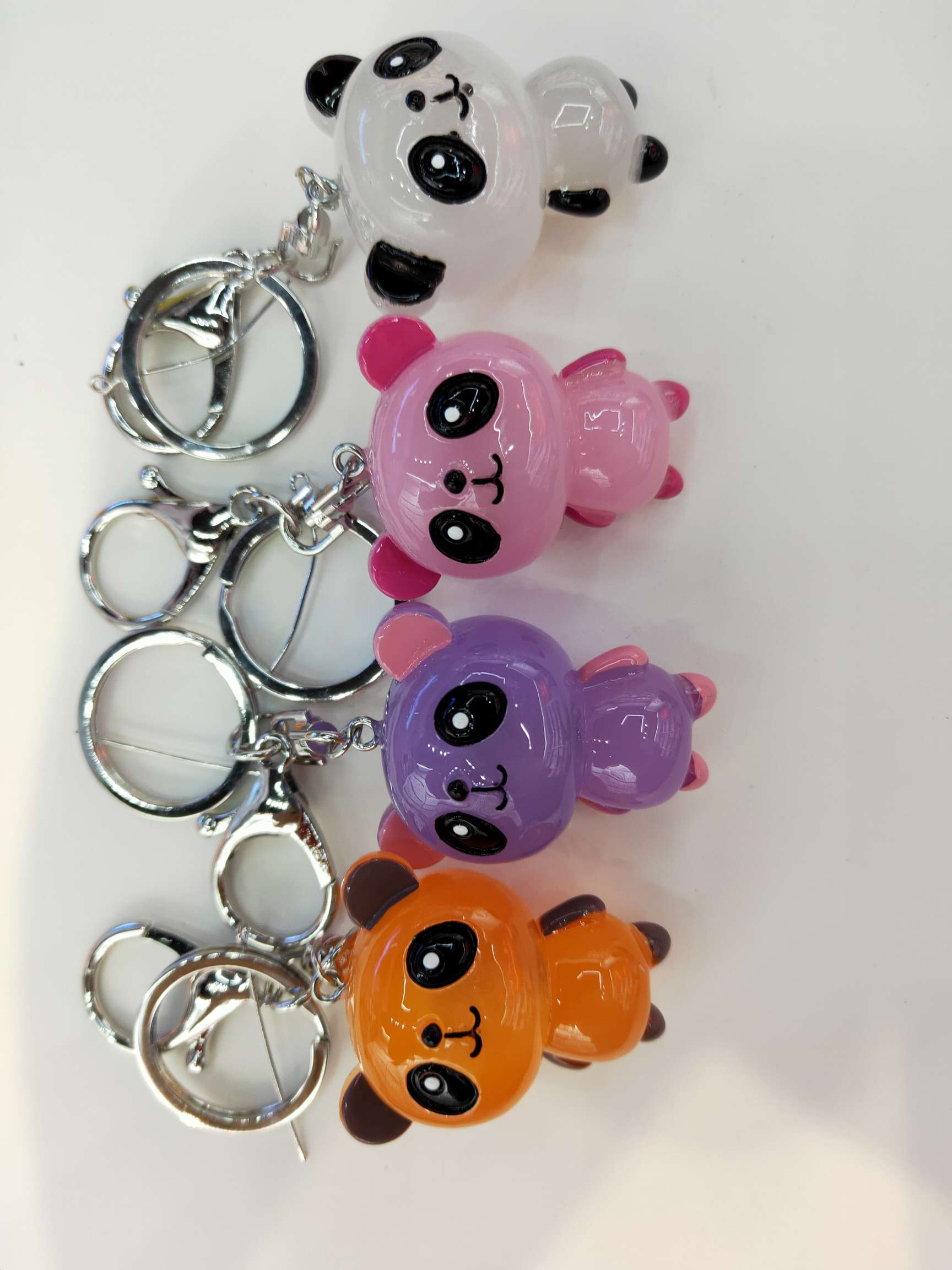 Cute Red Panda Keychain Pendant With Flashing Light Effect Resin Accessory