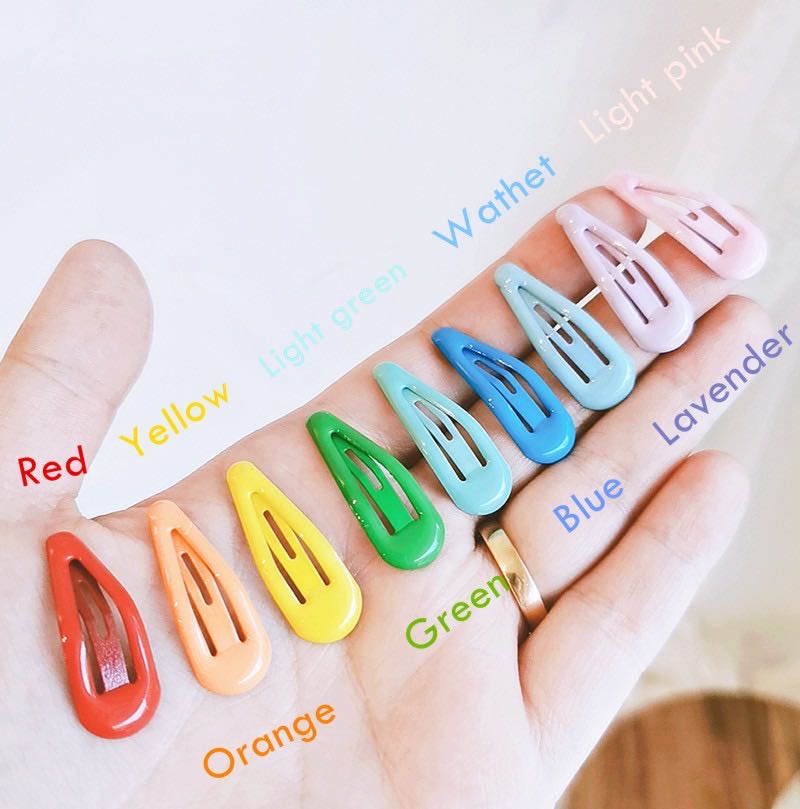 A cute Korean hairpin with a side clip, a trendy bangs clip, a candy sense-style simple water drop clip and a straight clip headpiece