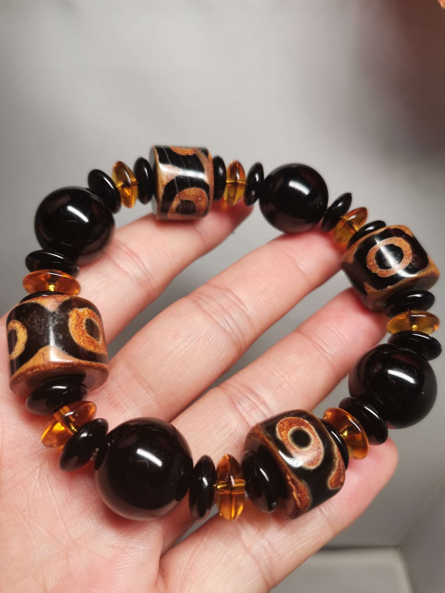 Pulsera con cuentas cielo de ágata natural undefined