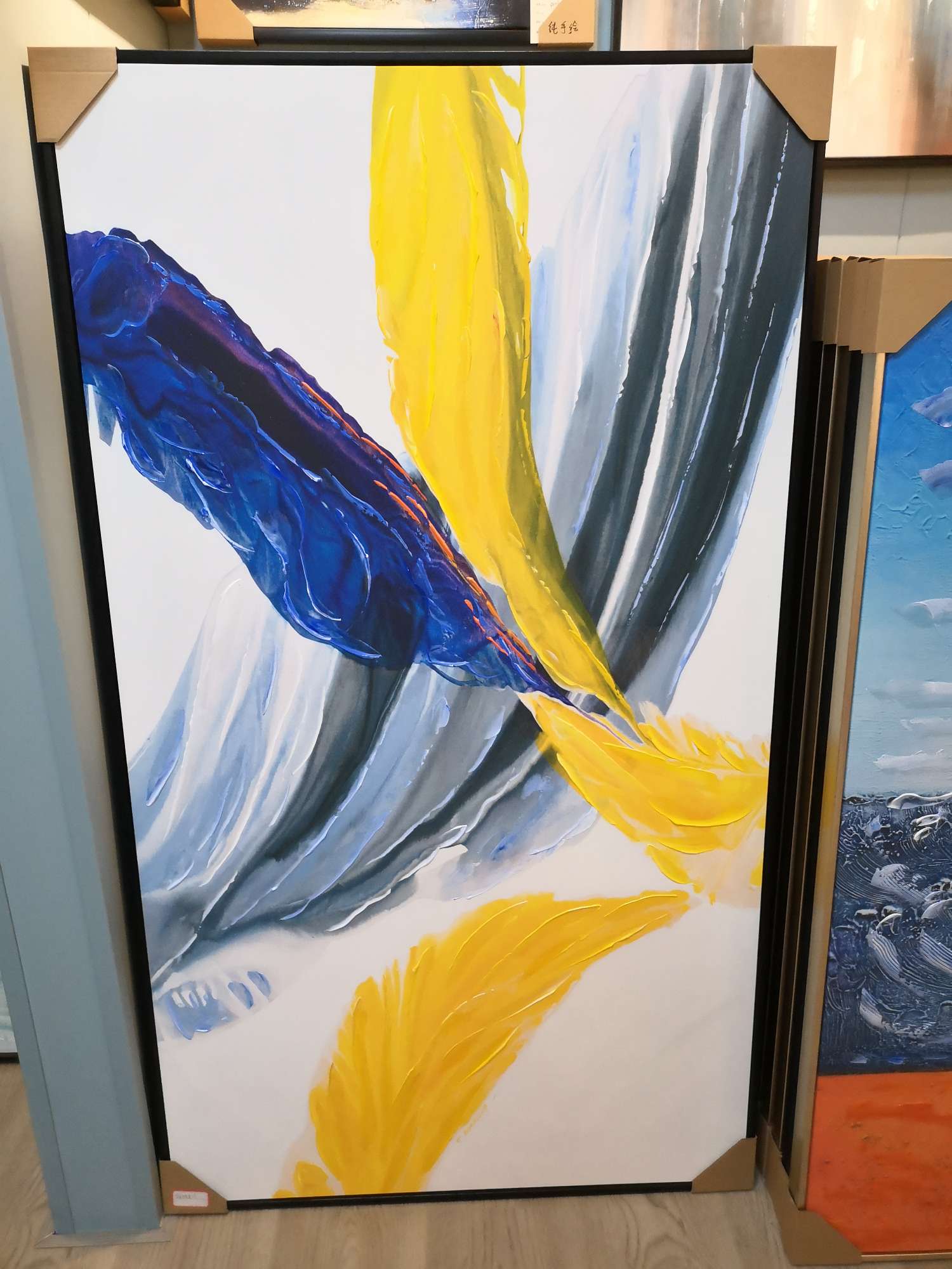 Feather semi-hand-painted painting thumbnail