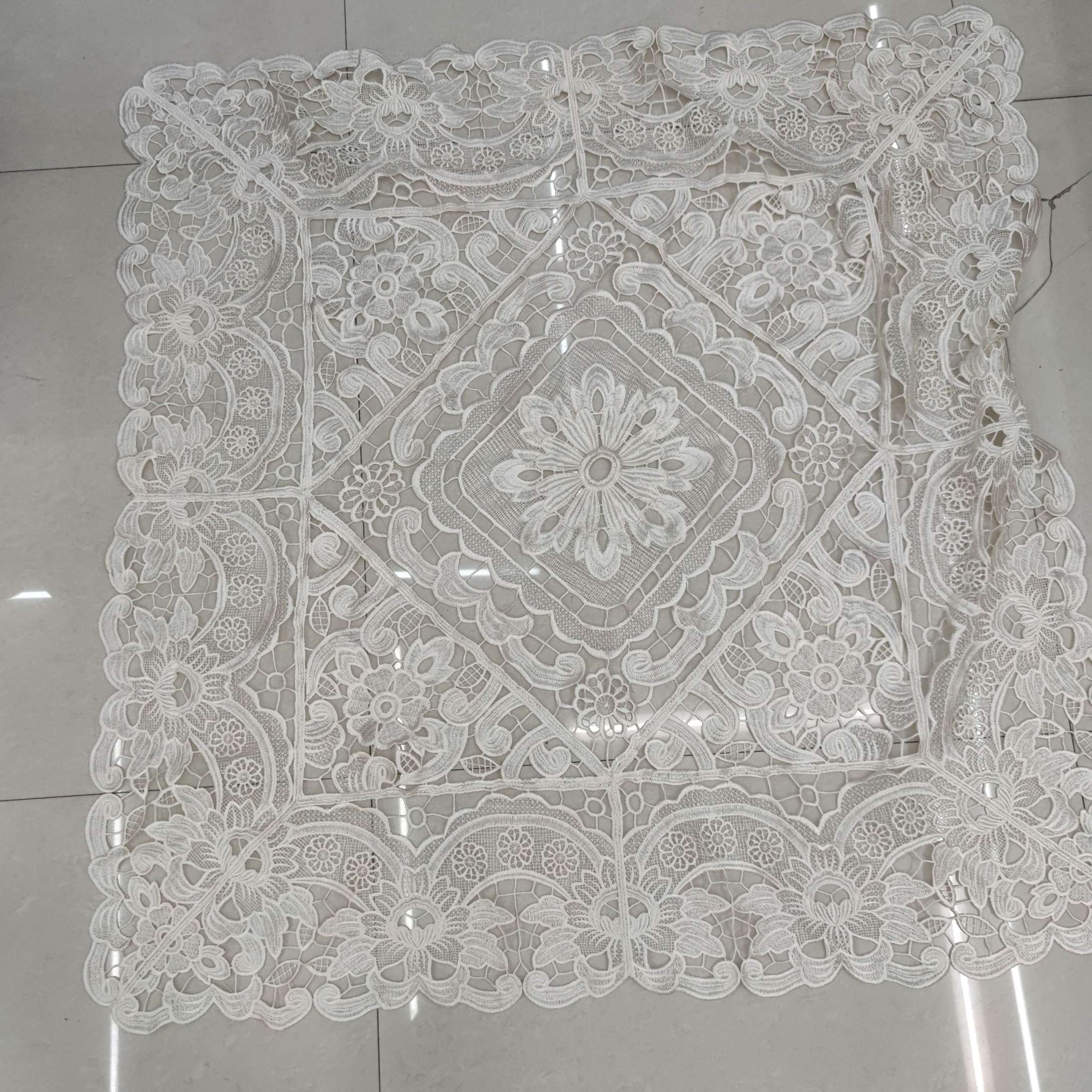 Cloth Table Mat Hollow White Tablecloth