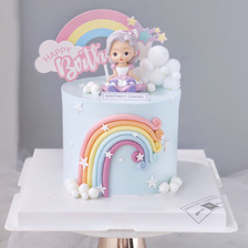新款卡通童话安妮公主生日蛋糕装饰摆件，厂家批发树脂工艺品