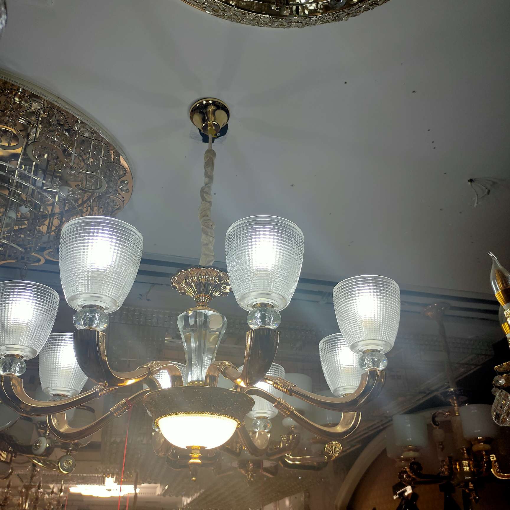 欧式北欧全铜水晶灯具轻奢吊灯简约现代客厅灯卧室餐厅灯八头水晶灯详情图6