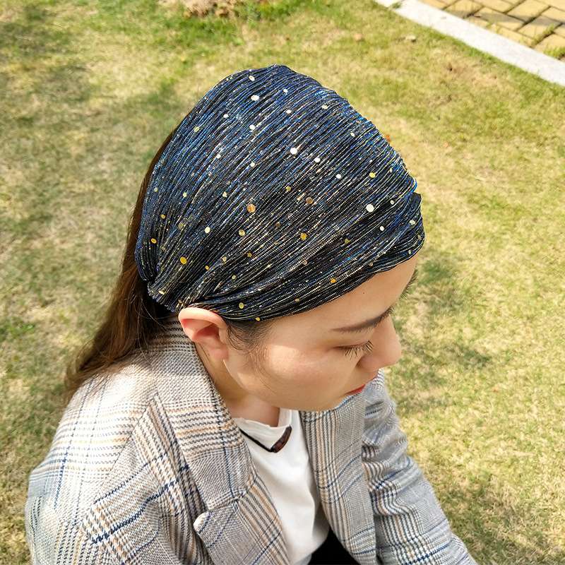South Korea double lace wide brim hair band covering the white hair headband washing movement hair clip head scarf cover broken hair band net infrared out thumbnail