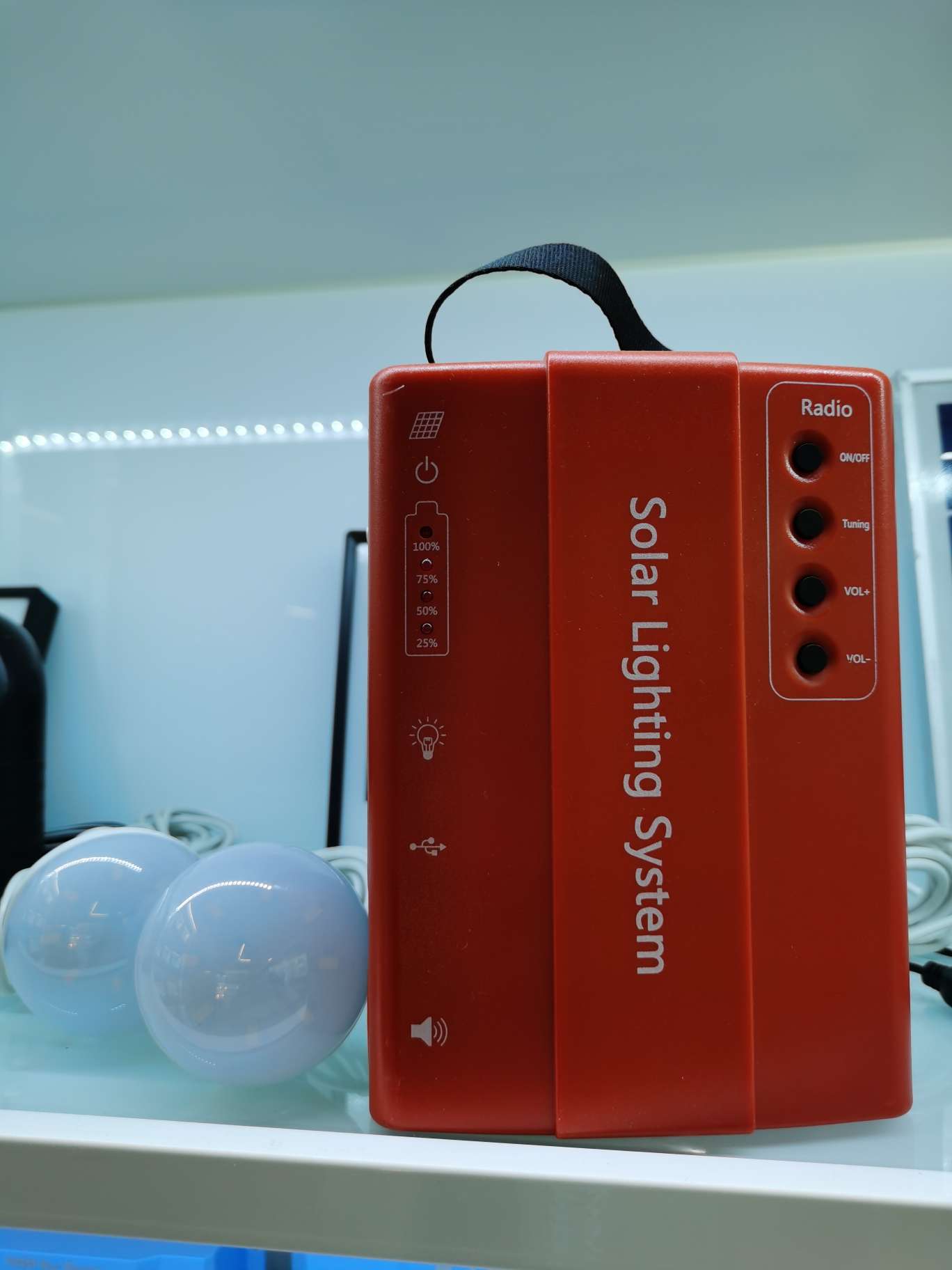 Orange solar lighting system details Picture