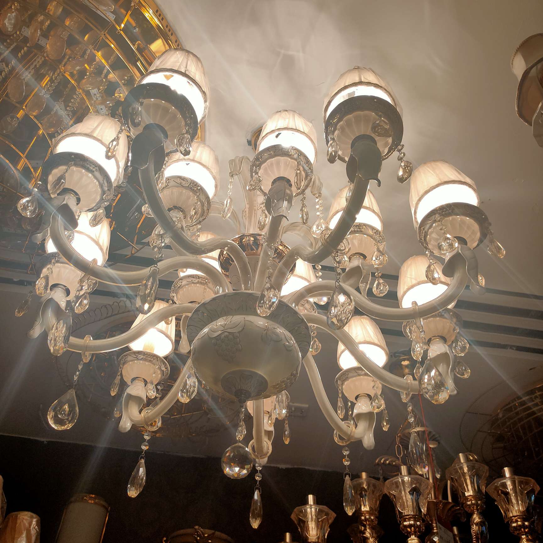 European and Nordic style all-copper crystal lamps, light luxury chandeliers, simple and modern living room lamps, bedroom and dining room lamps, crystal lamps Specification image