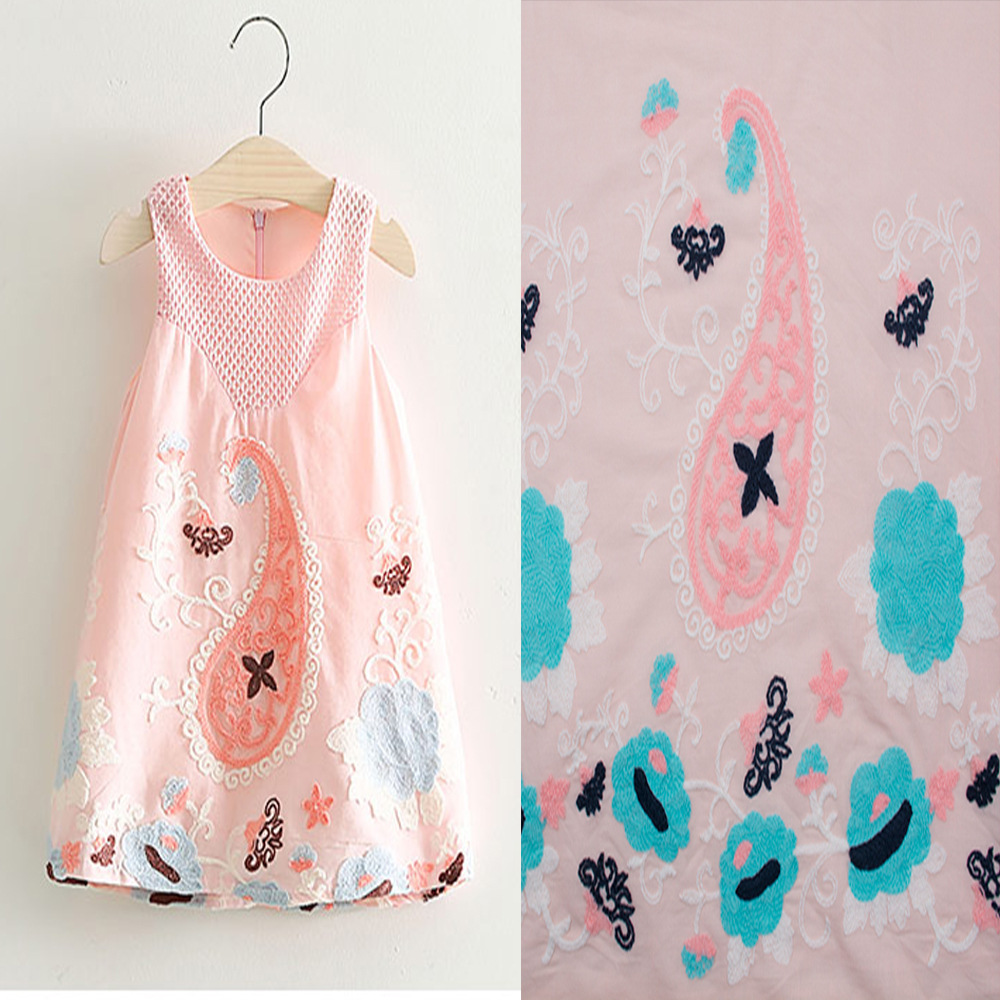 Spring And Summer Cotton Embroidery Cloth Multi-Color Cashew Flower Embroidery Fabric Girl Skirt Fabric Factory Direct Sales