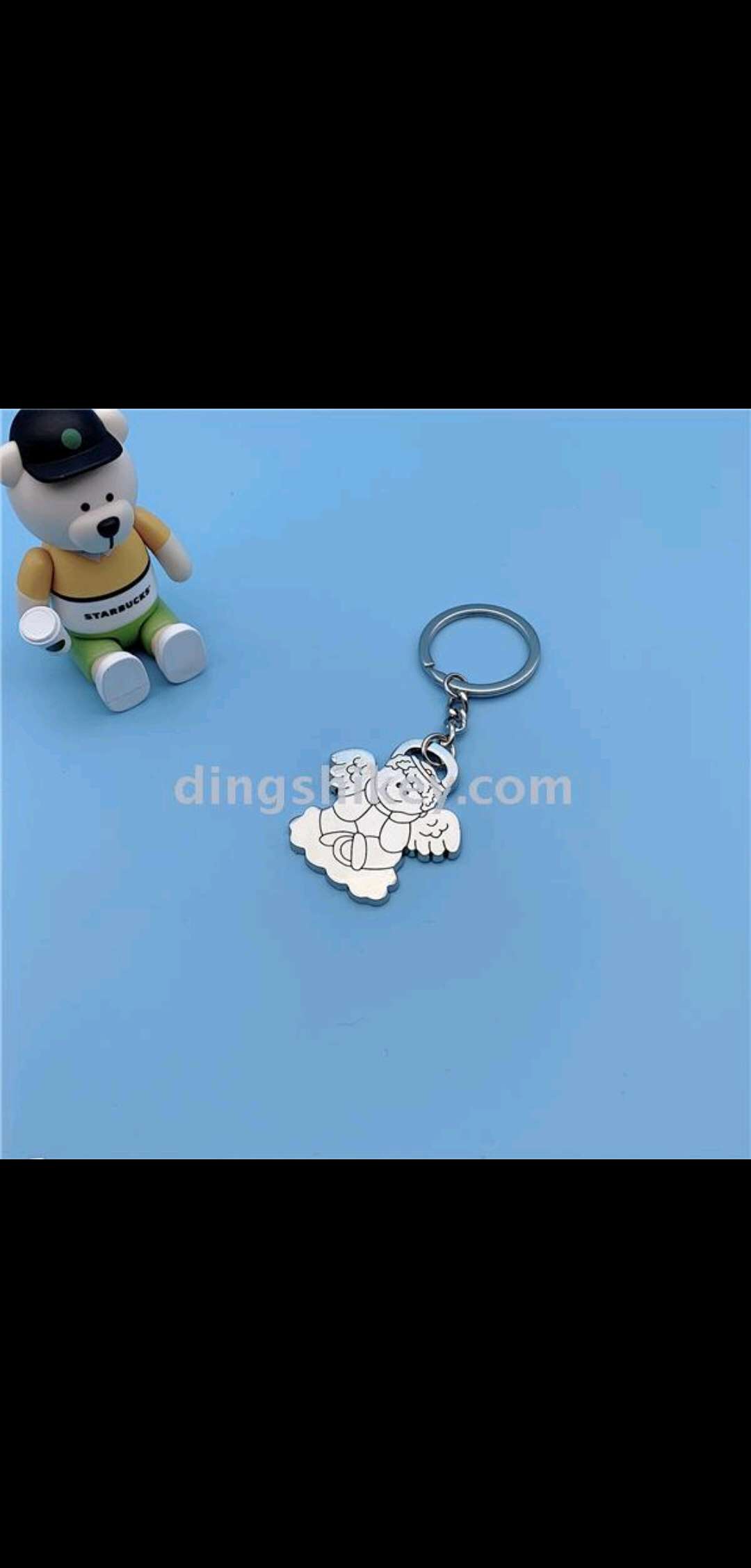 Zinc alloy little angel 👼 keychain Specification image