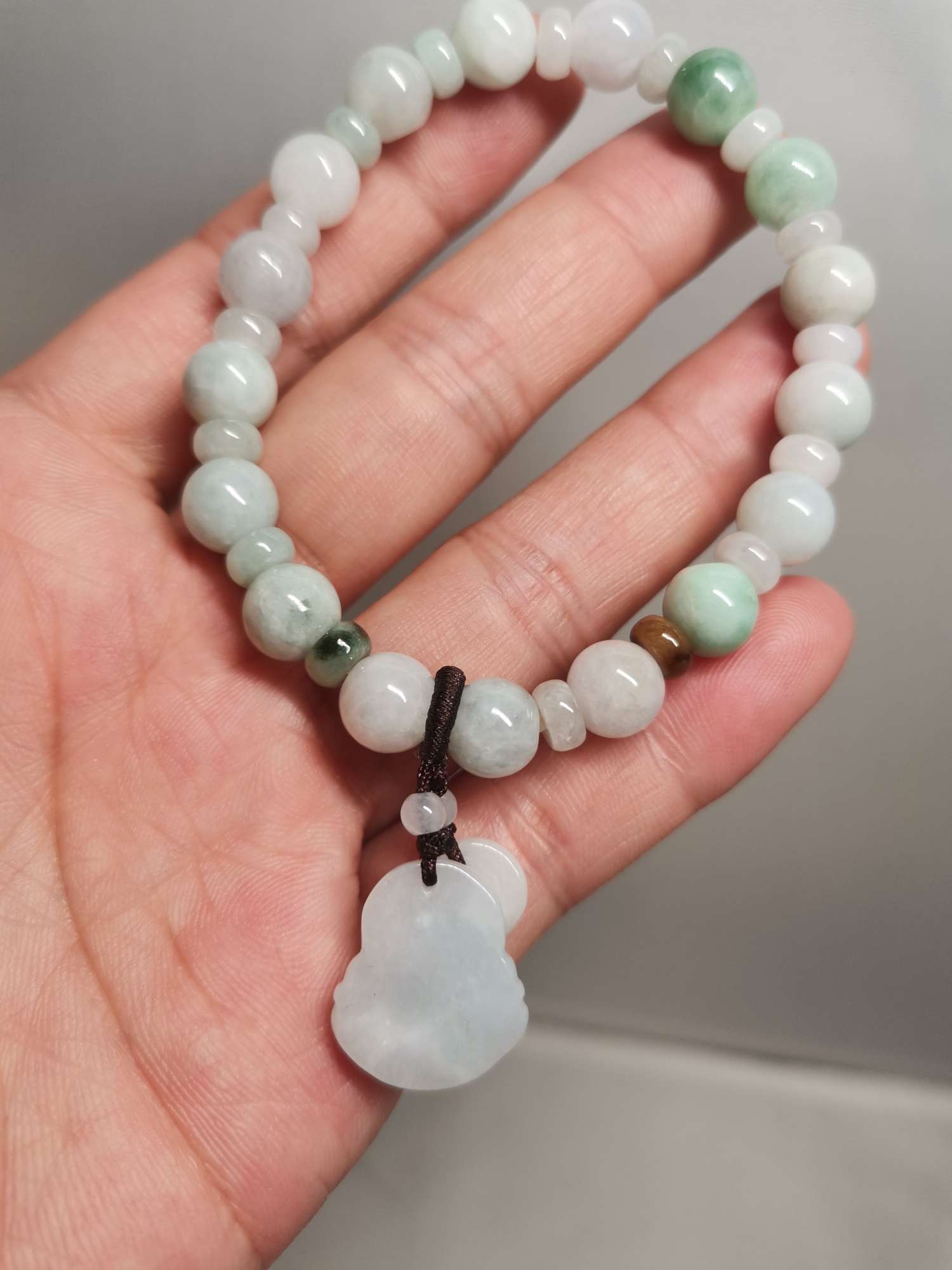 Burmese jade Buddha bracelet Specification image