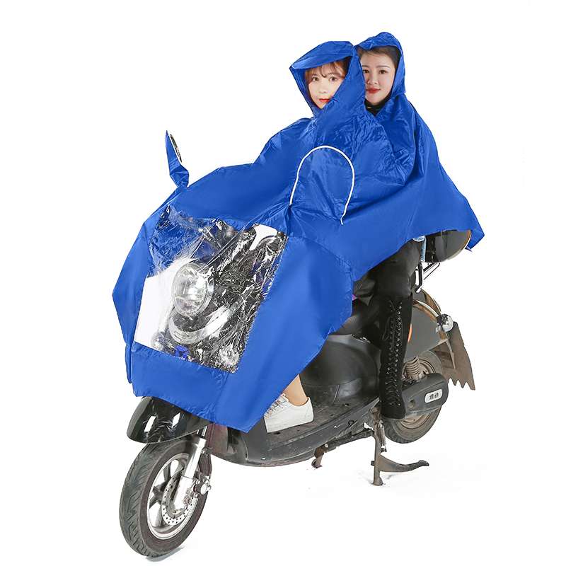 摩托车电瓶车牛津布双头男女通用雨披雨衣双人568细节图