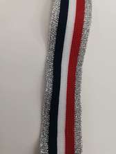 2.5银红白蓝银针织带裤子侧边运动服鞋包饰品帽子装饰