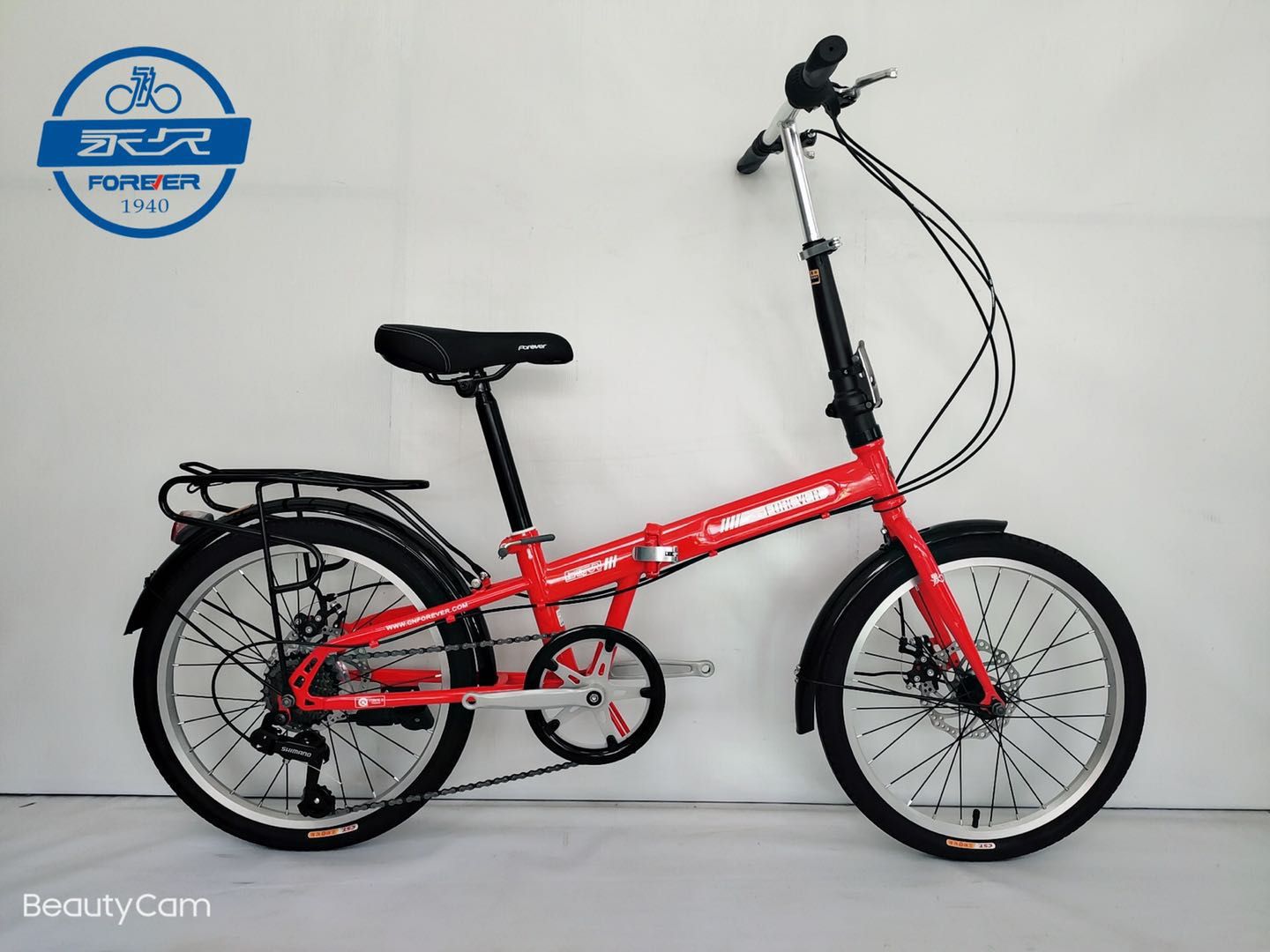Permanent folding mobility scooter red thumbnail