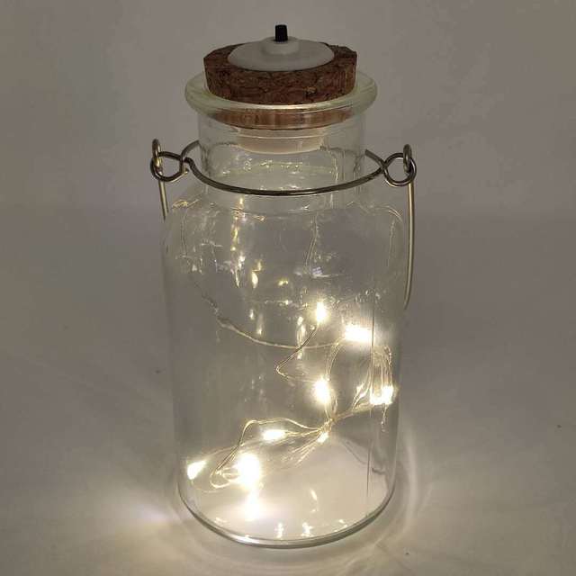 玻璃瓶发光灯梅森罐盖灯10LED灯木塞灯星空许愿瓶幸运星瓶灯串