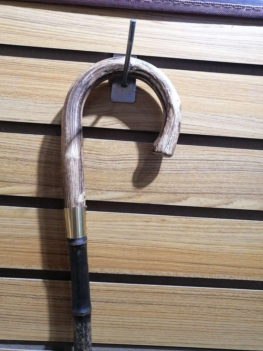 紫竹原木头拐杖细节图