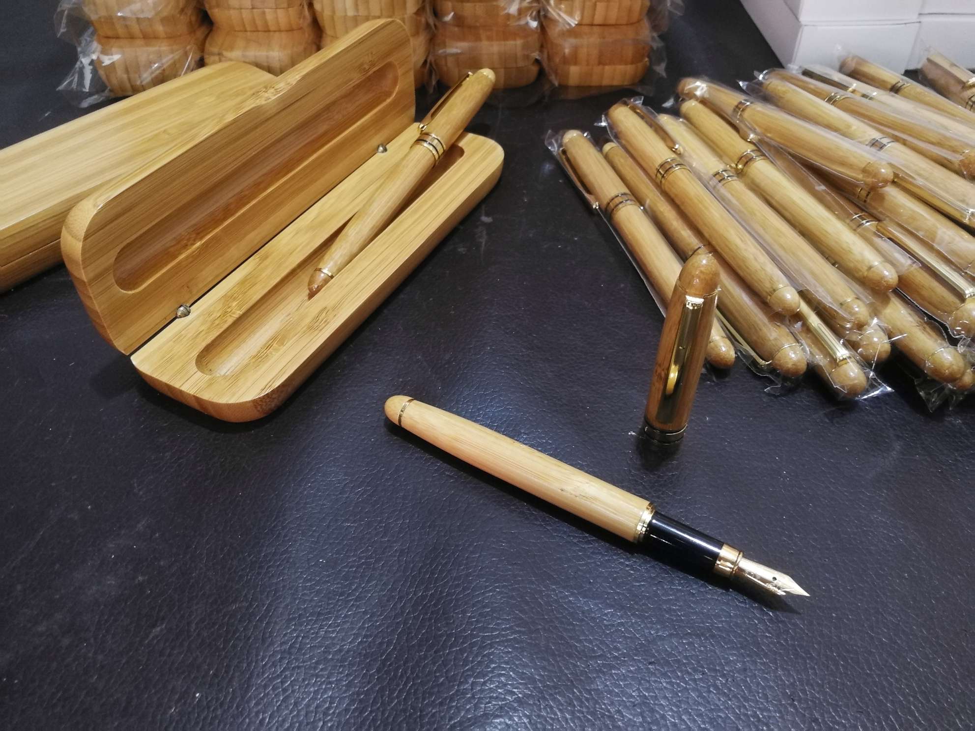 Wooden box gift box, bamboo pen box, bamboo pen, wooden pen, fountain pen, signature pen, natural bamboo pen, wooden pen, bamboo pen set undefined