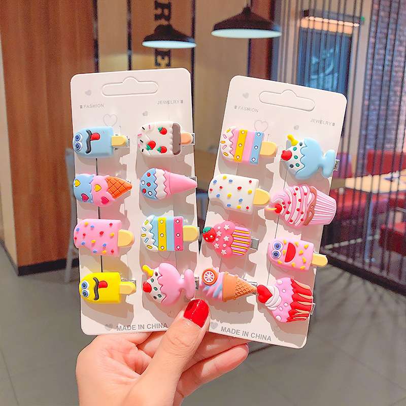 Baby hair accessory clips, infant hair clips, Korean little kids, cute cartoon princess, hair-safe bb clips, children's headwear