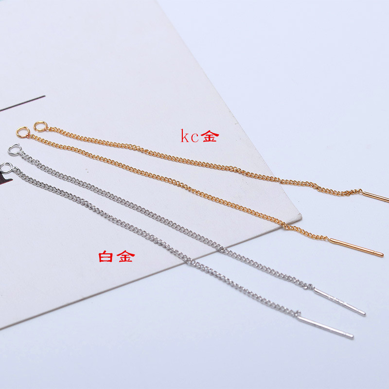 14k金s925纯银diy手工耳环配件 o字链耳线 盒子链耳线半成品材料详情图7