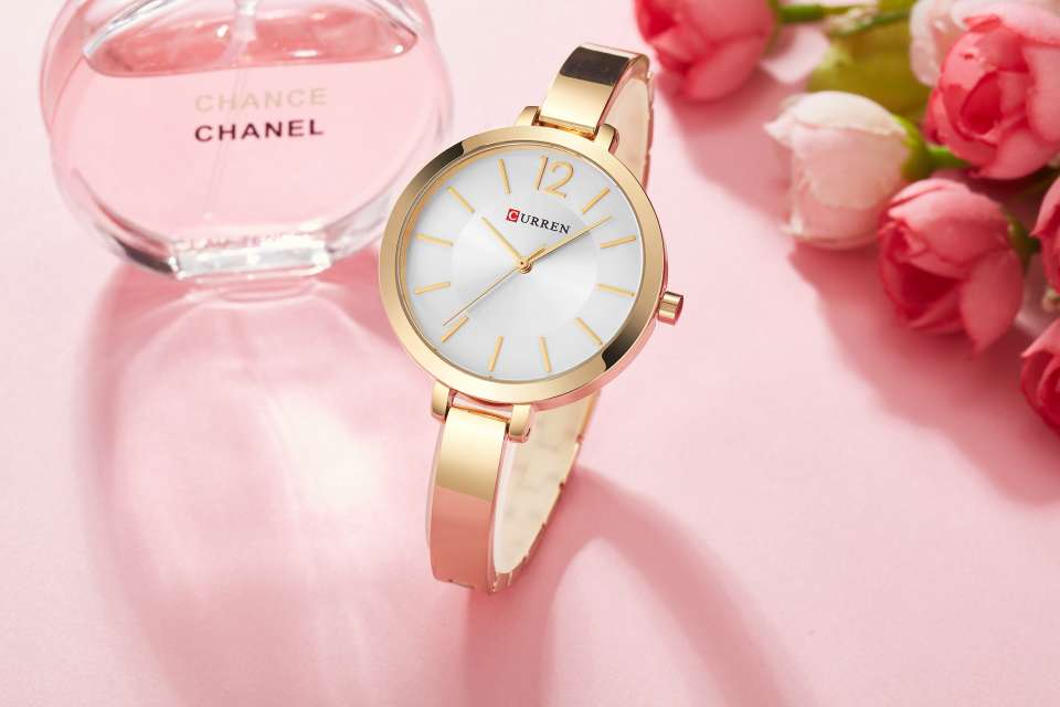 curren/ Karen 9012 Women's Watch, waterproof quartz watch, steel band women's watch, Korean fashion watch details Picture