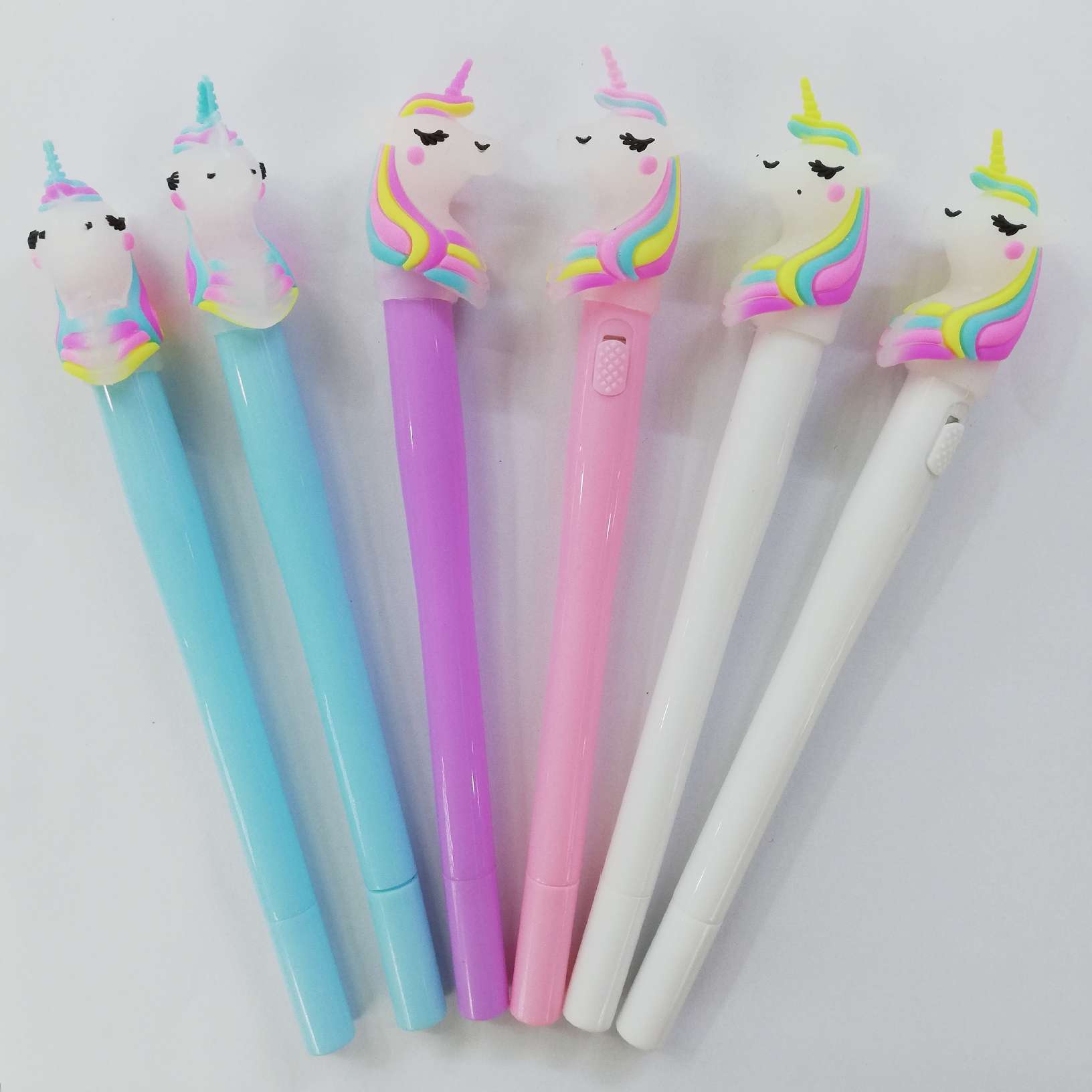 Colorful unicorn cute shape lamp pen neutral pen