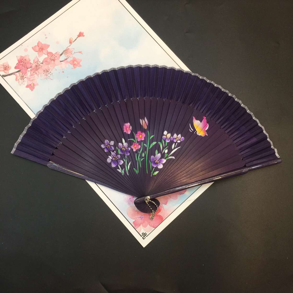 头青喷绘扇详情图6