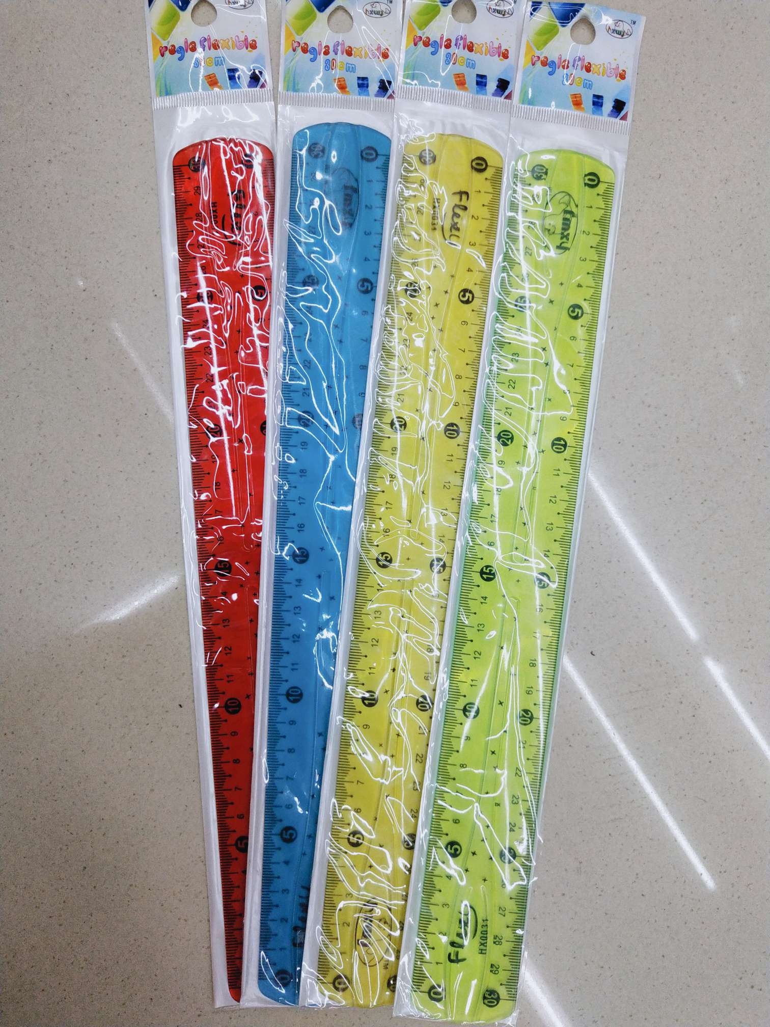30cm ruler measuring Tool Student supplies soft ruler hard ruler easy to carry ruler set