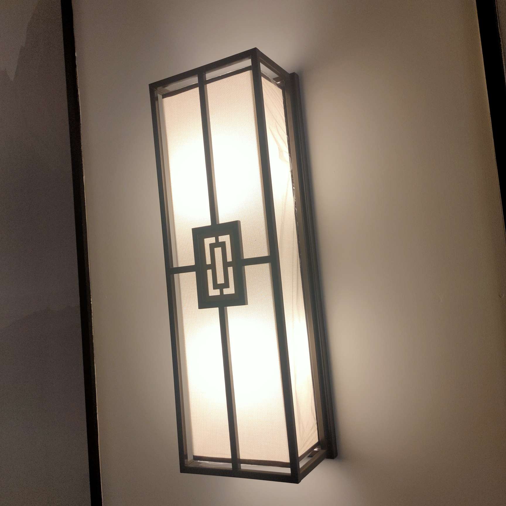 Outdoor wall lamps, waterproof, European retro style, balcony and courtyard lamps, corridor and staircase outdoor double-head wall lamps, LED large rectangular wall lamps Specification image