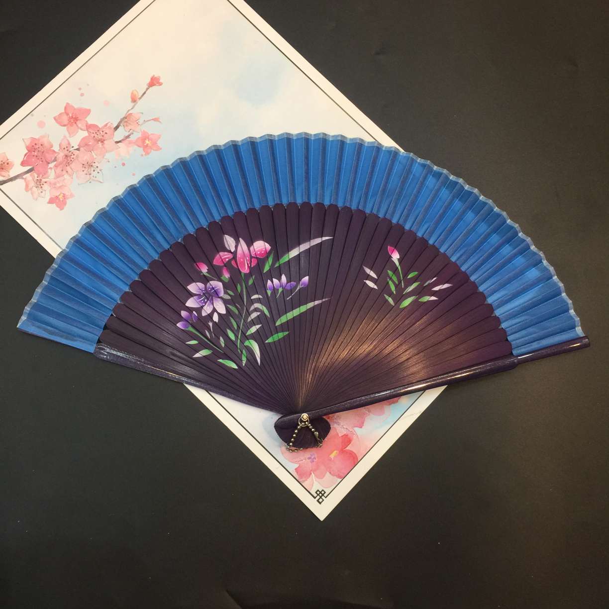 头青喷绘扇详情图8