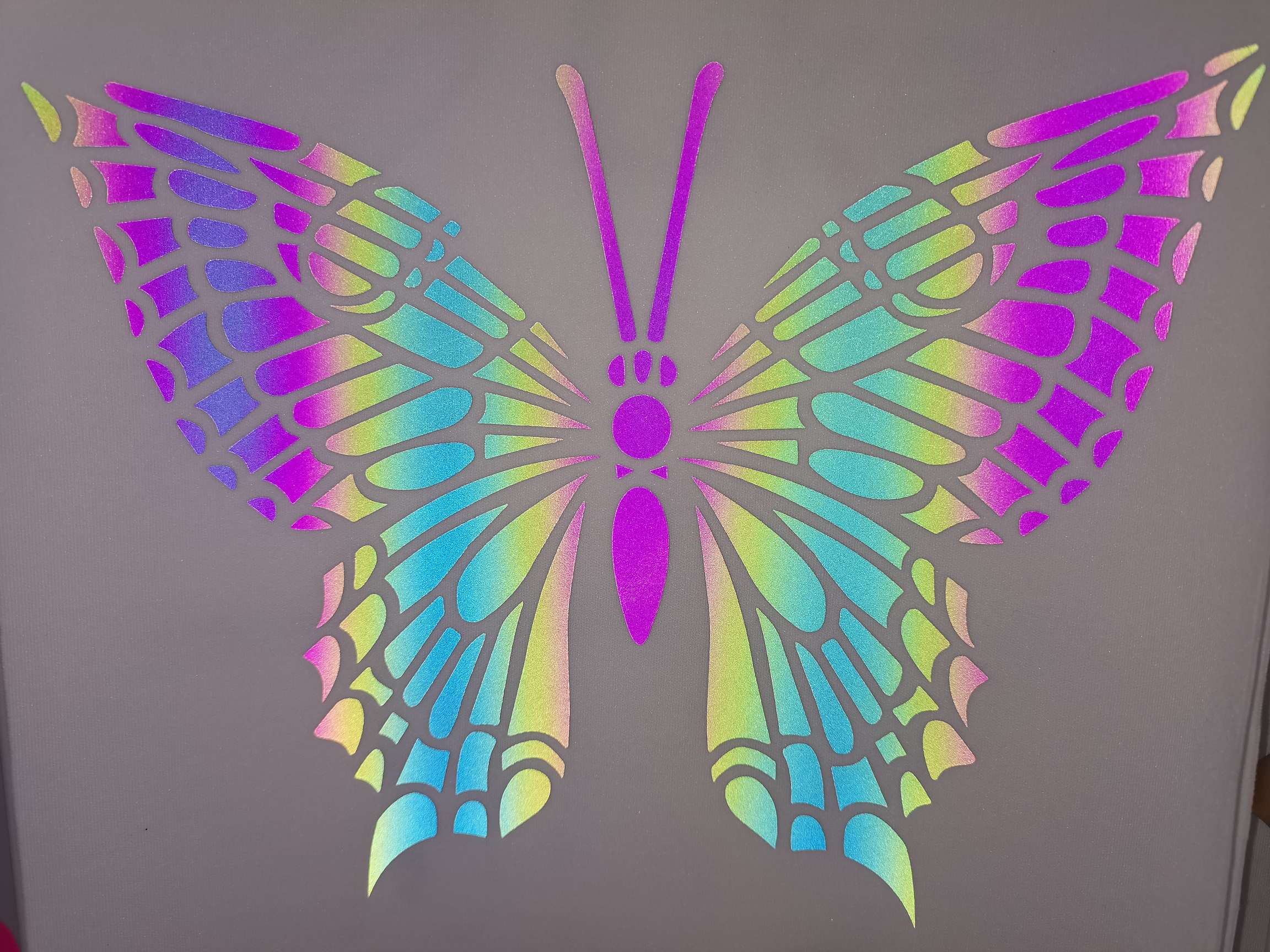 Butterfly Seven-color segment color Dazzling color PU engraving film, engraving film Hot stamping pattern PVC engraving film, TPU engraving film, scallion powder engraving film, reflective engraving film, segment color reflective film, Luminous engraving film undefined