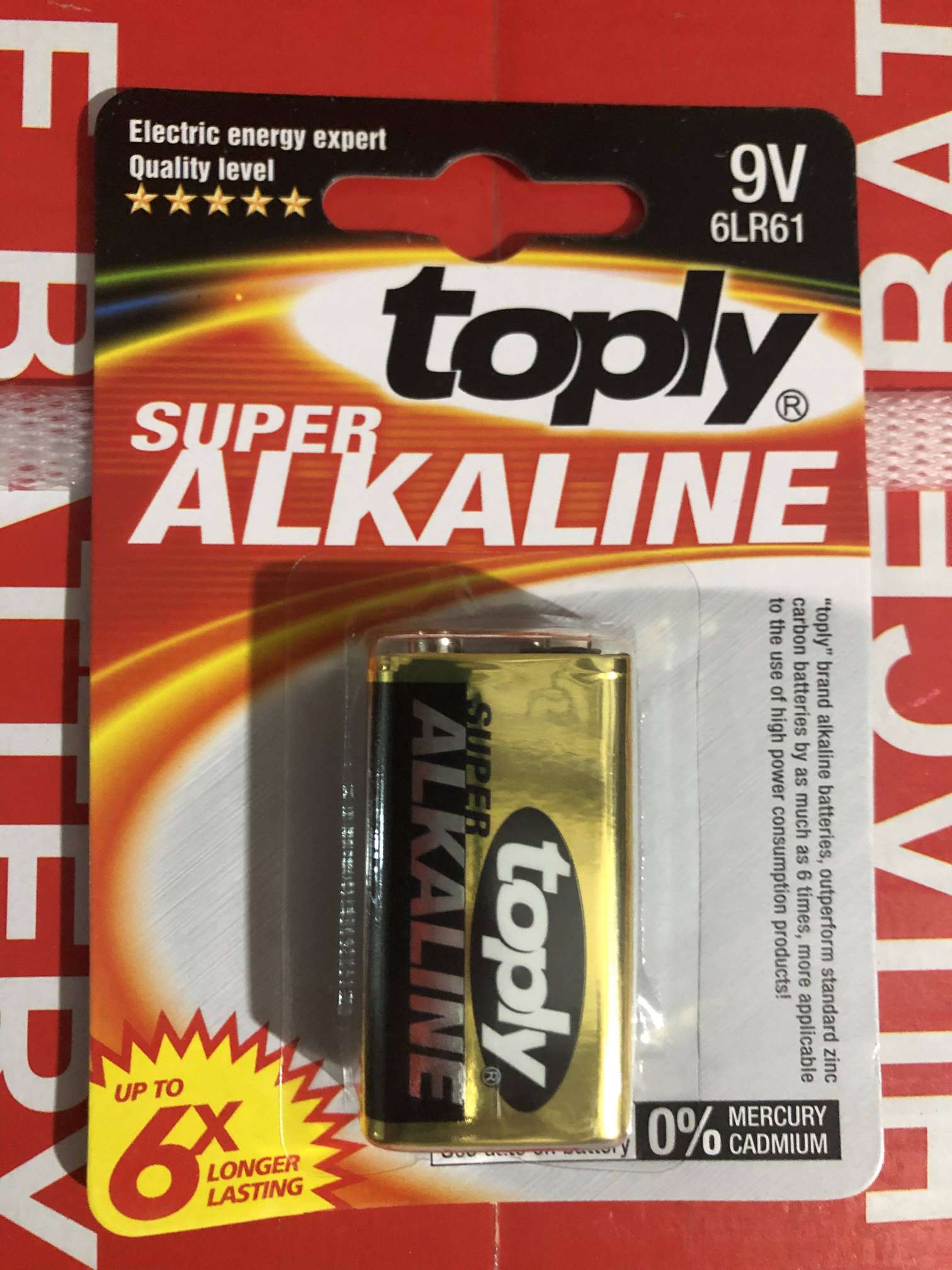 Toply alkaline 9V battery