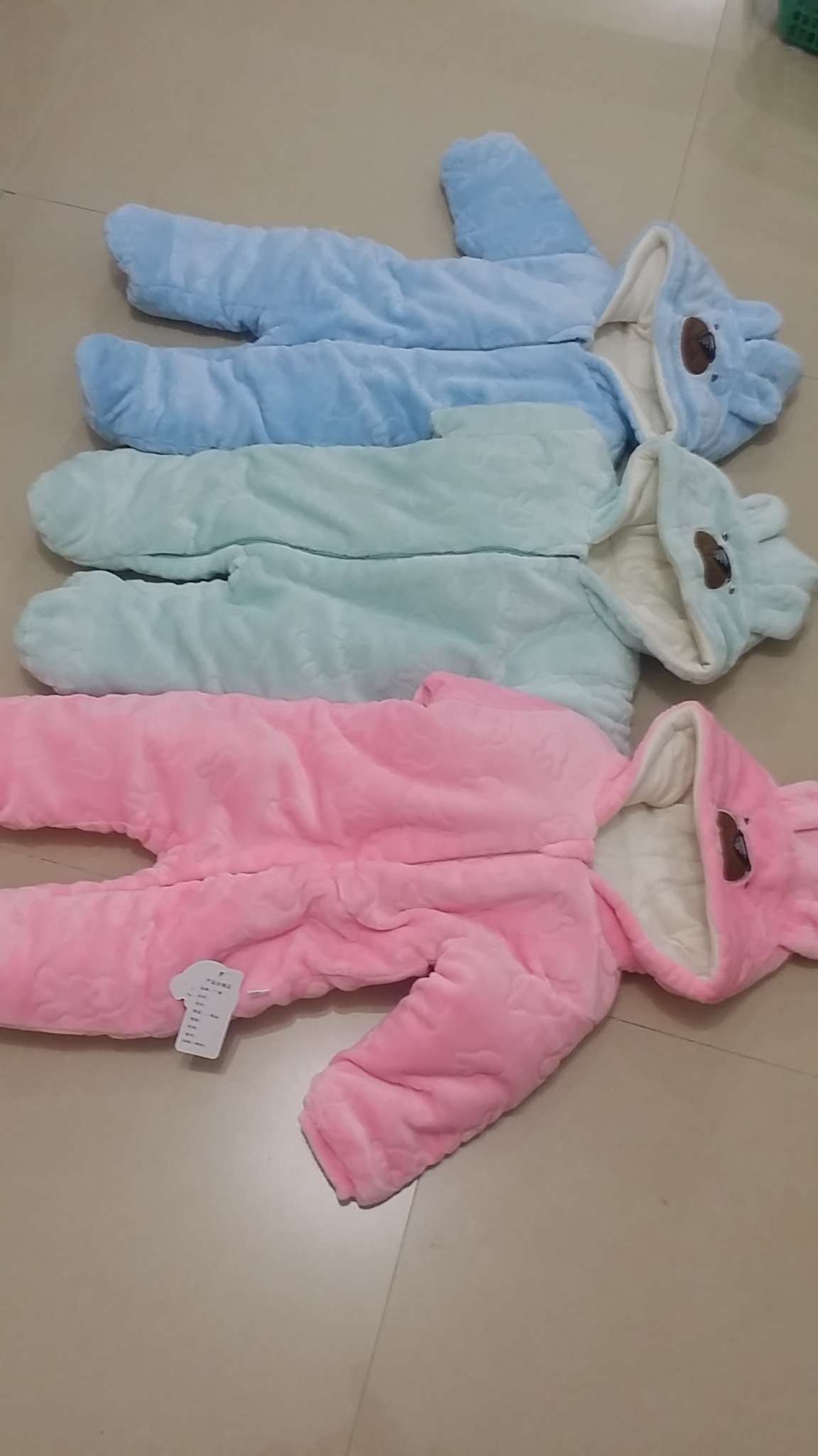 水晶绒连体加厚棉衣