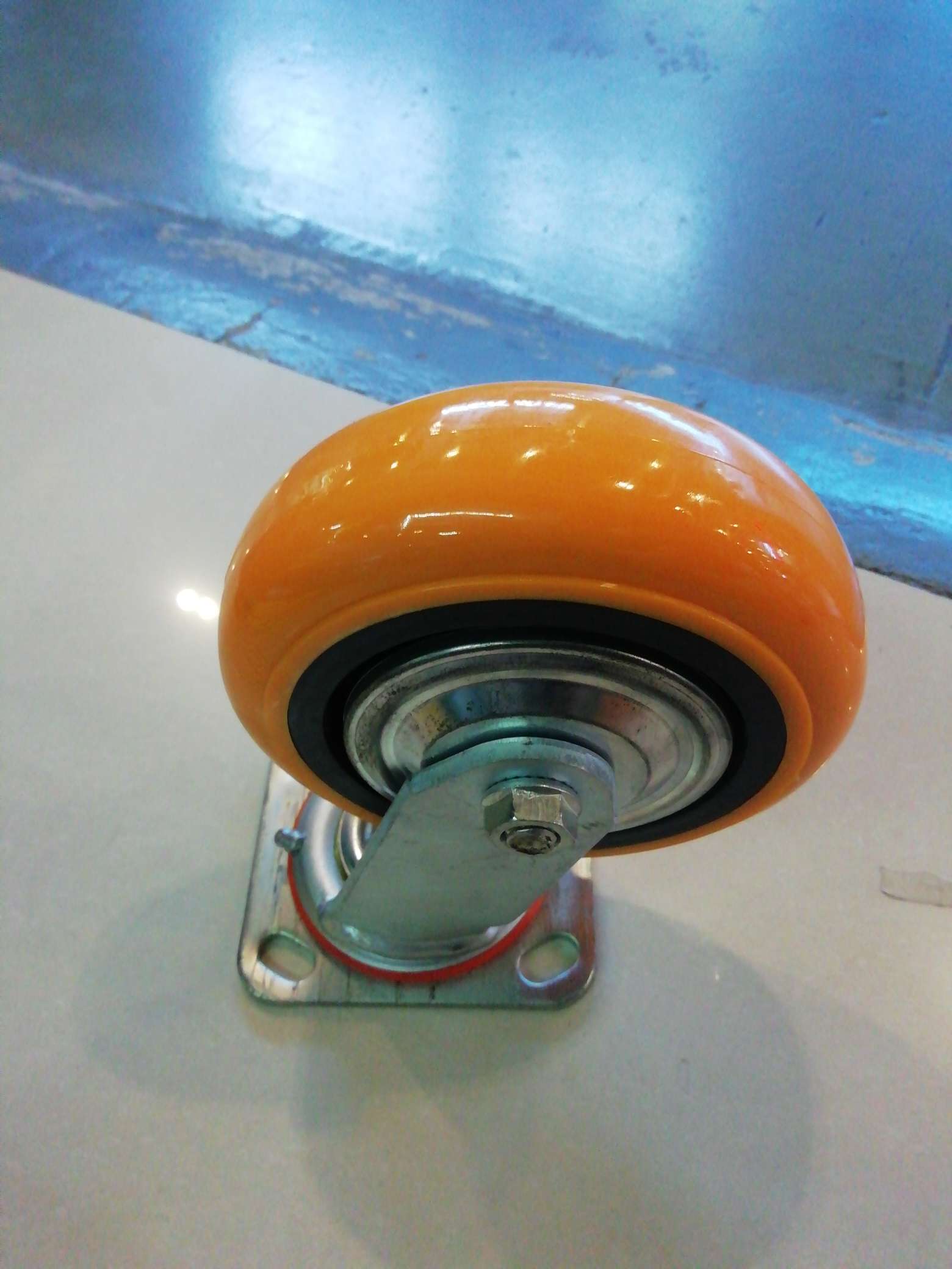 6-inch heavy-duty yellow PU casters Specification image
