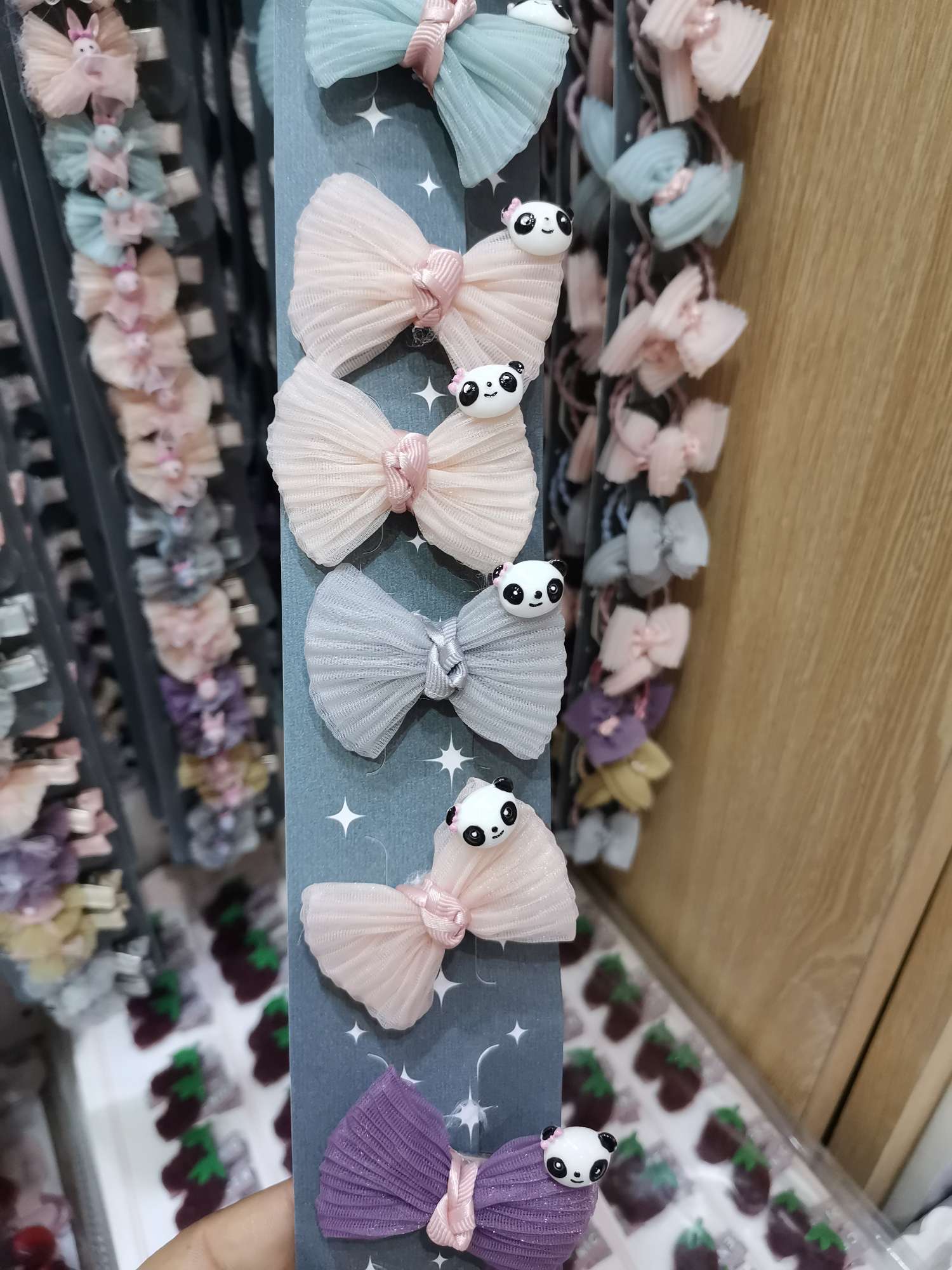 Children's hot new fabric panda duck clip thumbnail