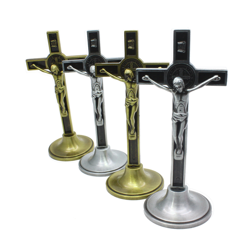 A metal cross of Christ's bitter as a Catholic Church icon decorated office household religious ornaments thumbnail