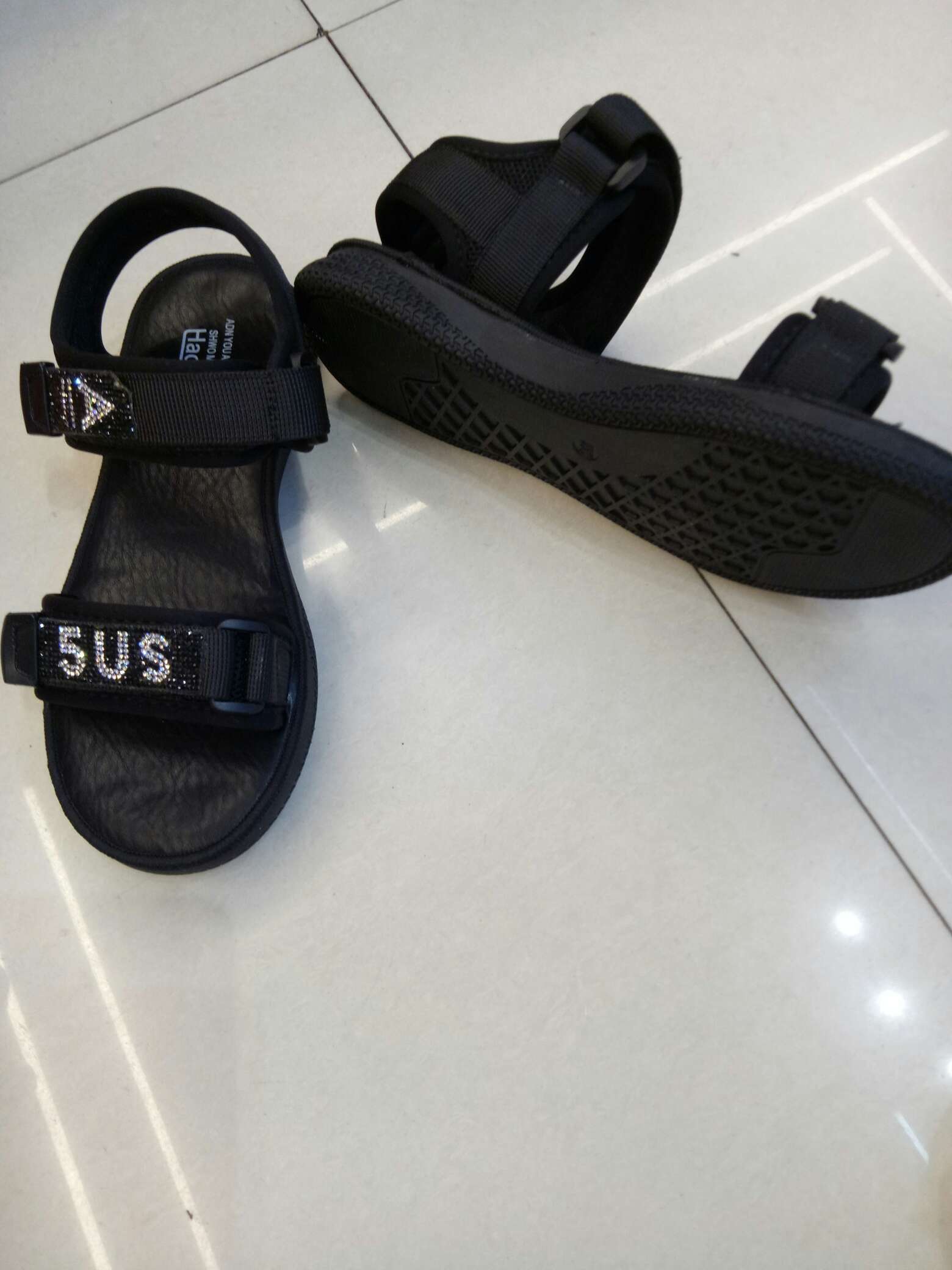 New summer women's sandals with shiny diamonds and a strappy strap, fashionable women's shoes Specification image