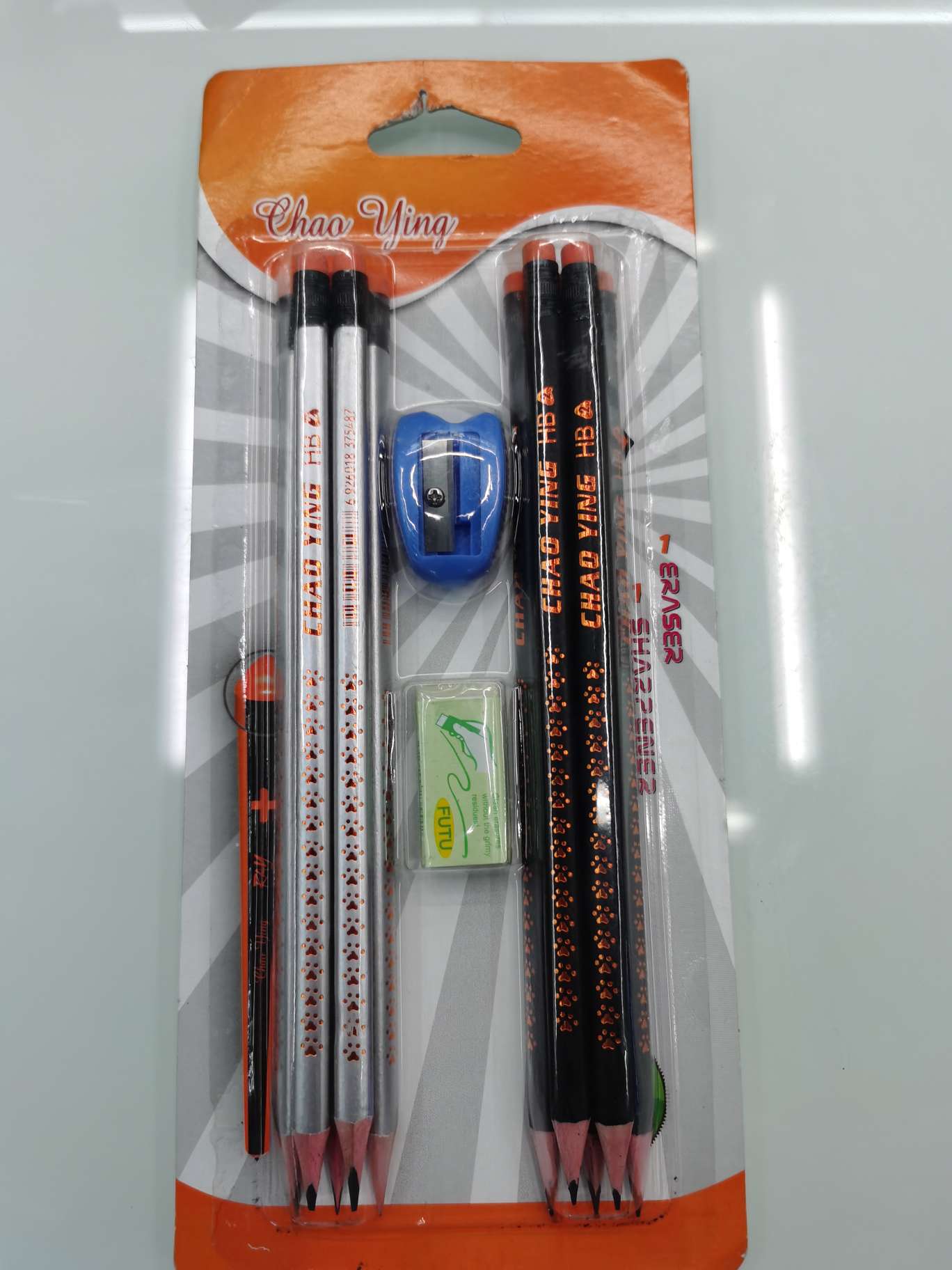 Eraser, pencil sharpener, pencil set and stationery combination