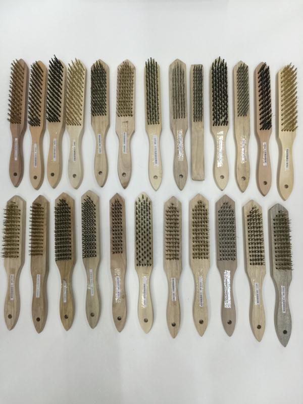 Wire brush brush Wooden handle brush Plastic wire brush Iron wire hardware tools White wire black wire yellow wire copper brush full figure