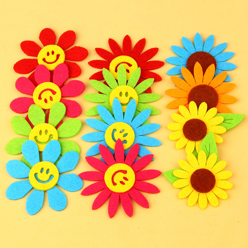 幼儿园手工DIY装饰不织布贴片材料 贴画2毫米加厚无纺布贴片可定制带胶