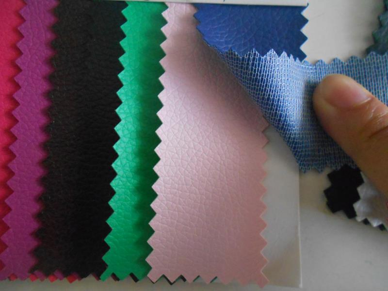 Factory direct sales of pvc small litchi pattern leather in various colors in stock for luggage, belts, packaging boxes and leather fabric Item Picture
