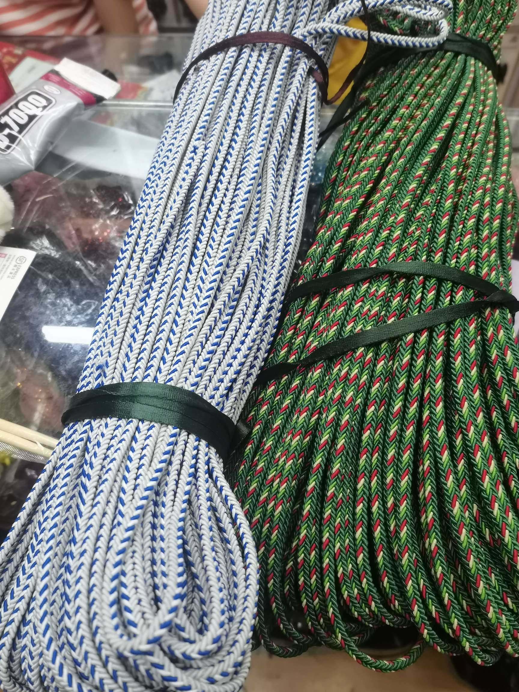 National flag color mixed woven rope