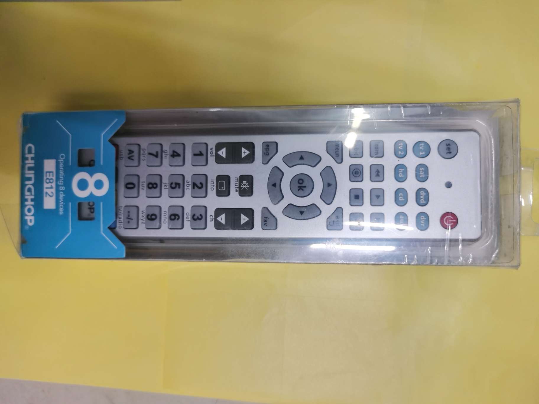 Chunghop-e812tv /SAT/DVD/DVR/HDD-DVR/CD/AUX Universal Remote control