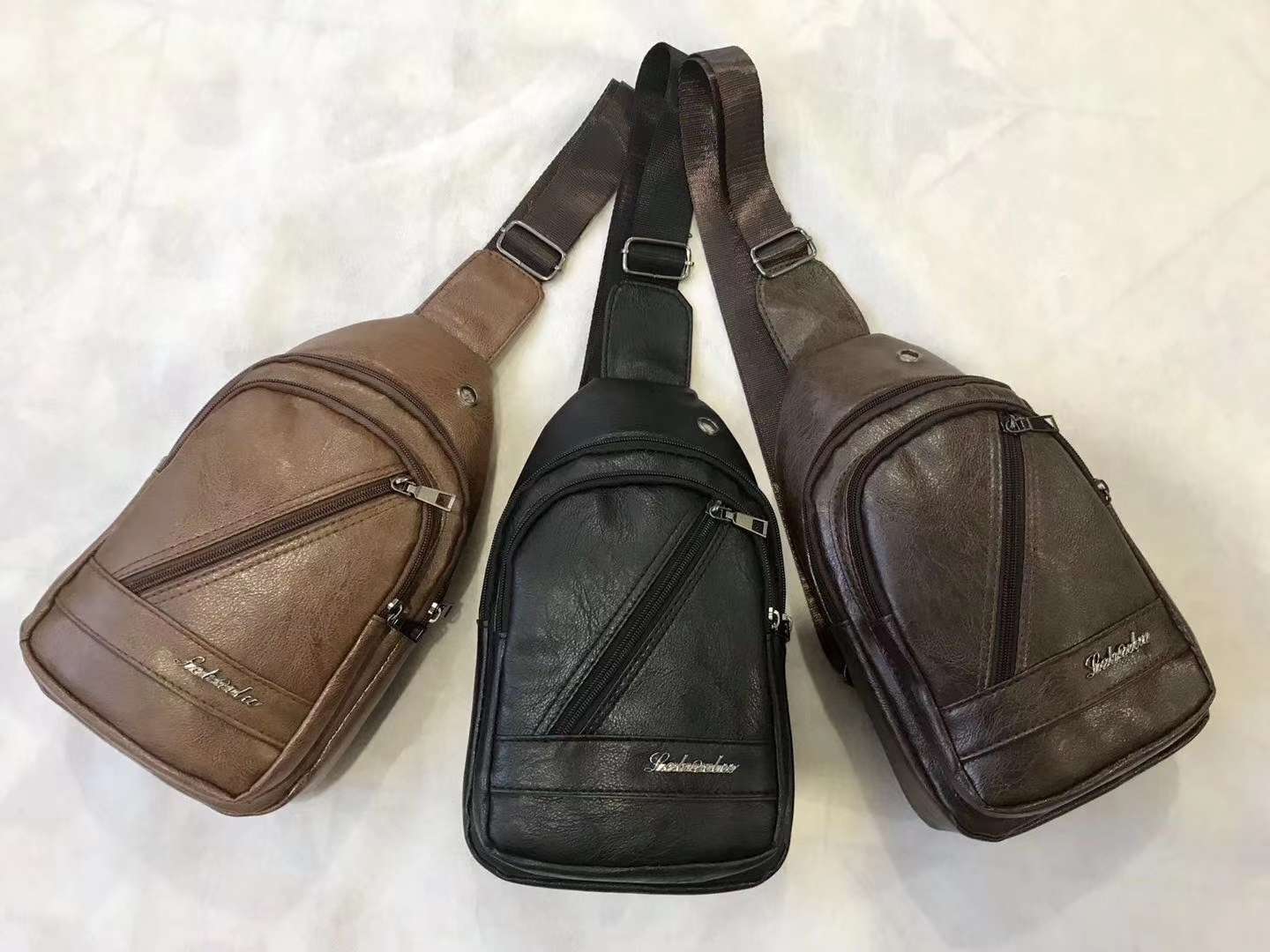Imitation leather cross-body bag full figure
