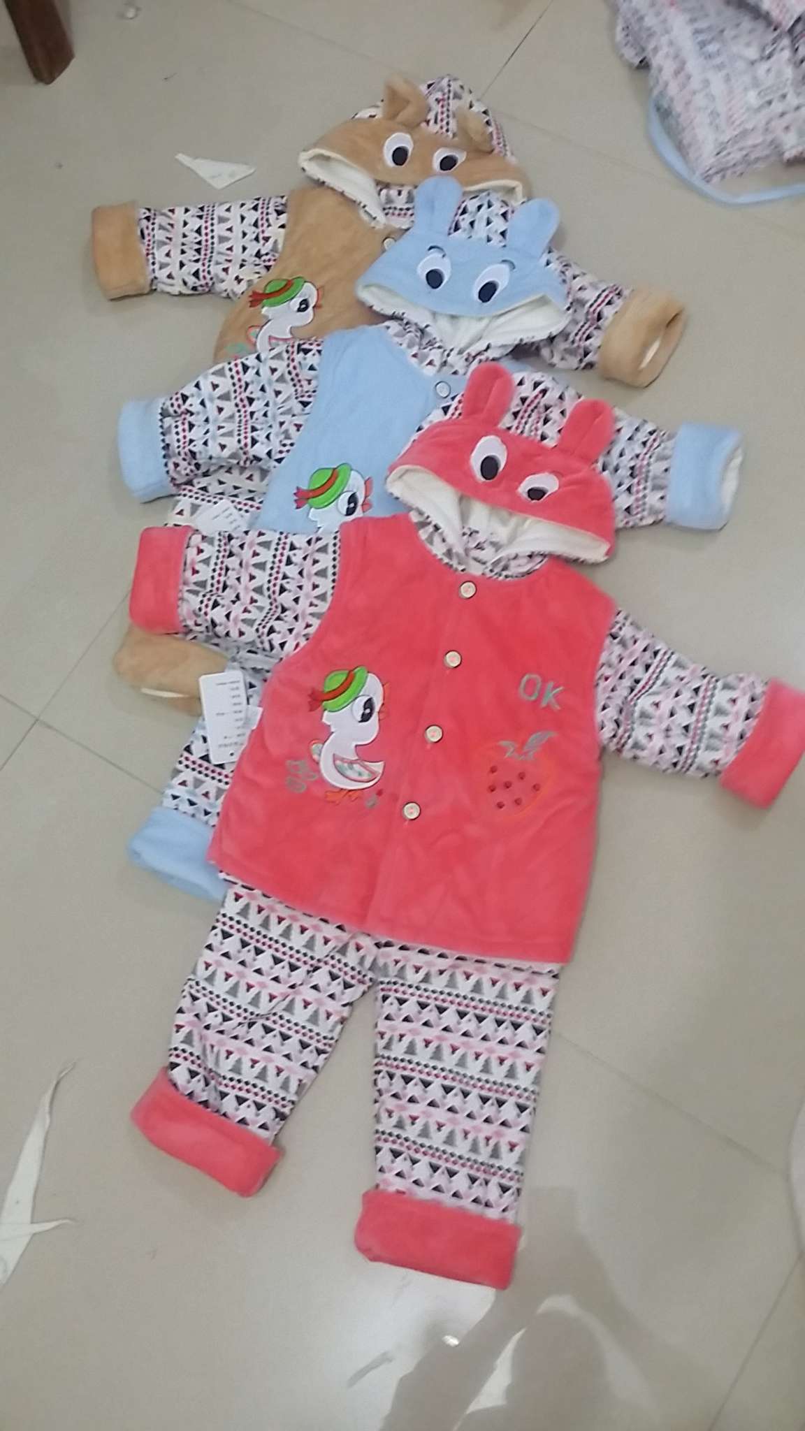 水晶超柔夹衣三件套